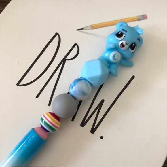 The Care Bears: Goodnight Bear handmade beaded pen - Picture 1 of 3